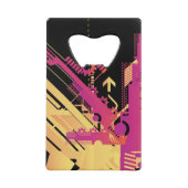 Technische halftone achtergrond 7 creditkaart flessenopener (Voorkant)