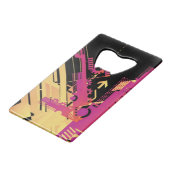 Technische halftone achtergrond 7 creditkaart flessenopener (Achterkant Gekanteld)