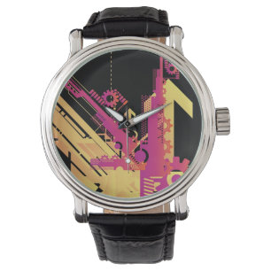 Technische halftone achtergrond 7 horloge