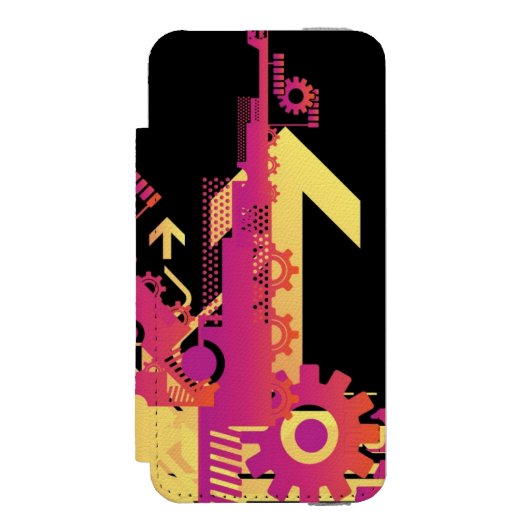 Technische halftone achtergrond 7 incipio iPhone portemonnee hoesje (Voorkant Agenda)