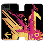 Technische halftone achtergrond 7 incipio iPhone portemonnee hoesje (Agenda Open)