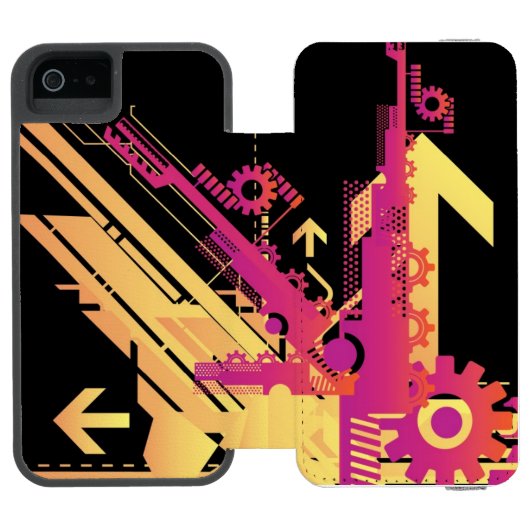 Technische halftone achtergrond 7 incipio iPhone portemonnee hoesje (Agenda Open)