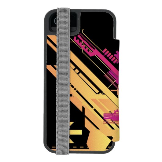 Technische halftone achtergrond 7 incipio iPhone portemonnee hoesje (Agenda Achterkant)