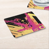 Technische halftone achtergrond 7 kartonnen onderzetters (Schuin)