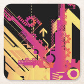 Technische halftone achtergrond 7 kartonnen onderzetters (Voorkant)