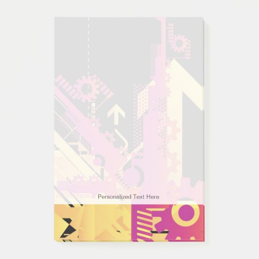 Technische halftone achtergrond 7 post-it® notes (Voorkant)
