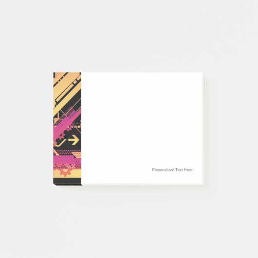 Technische halftone achtergrond 7 post-it® notes (Voorkant)