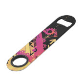 Technische halftone achtergrond 7 speed flessenopener (Voorkant Gekanteld)