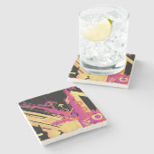 Technische halftone achtergrond 7 stenen onderzetter (Zijkant)