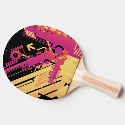 Technische halftone achtergrond 7 tafeltennisbatje (Zijkant)