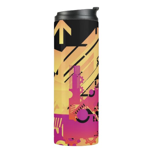 Technische halftone achtergrond 7 thermosbeker (Gedraaid links)