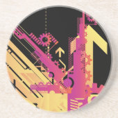 Technische halftone achtergrond 7 zandsteen onderzetter (Voorkant)