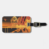 Technische halftone achtergrond bagagelabel (Voorkant horizontaal)