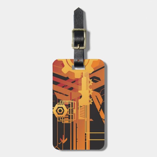 Technische halftone achtergrond bagagelabel (Voorkant verticaal)