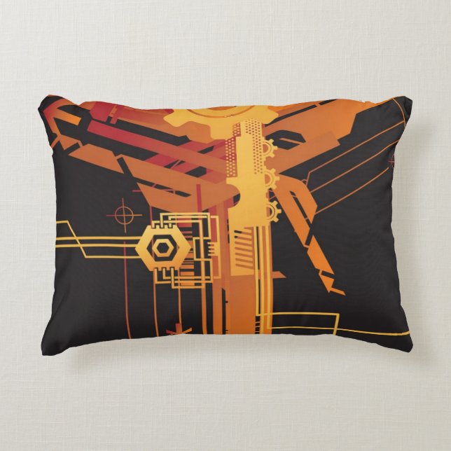 Technische halftone achtergrond decoratief kussen (Voorkant)