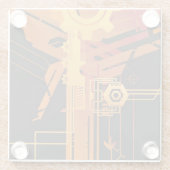 Technische halftone achtergrond glazen onderzetter (Achterkant)