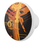 Technische halftone achtergrond keramische knop (Rechts)