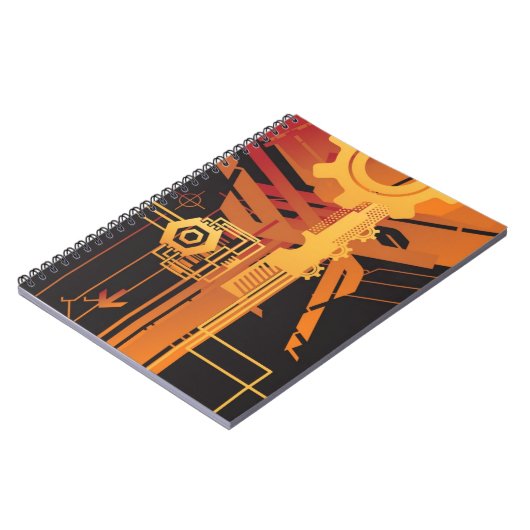 Technische halftone achtergrond notitieboek (Linkerzijde)