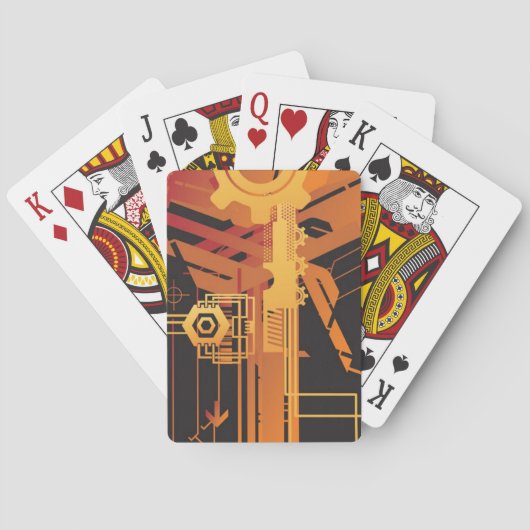 Technische halftone achtergrond speelkaarten (Achterkant)