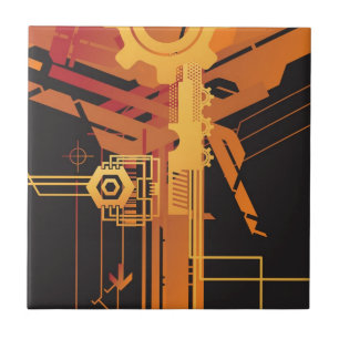 Technische halftone achtergrond tegeltje