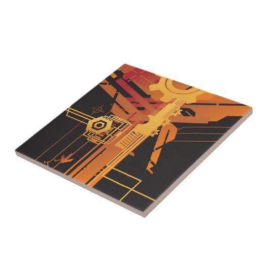 Technische halftone achtergrond tegeltje (Zijkant)