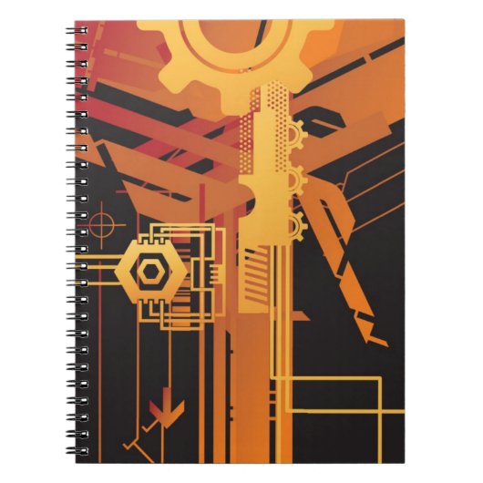 Technische halftoonachtergrond notitieboek (Voorkant)