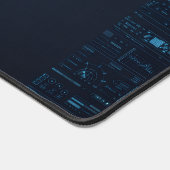 Technische HUD-blauwdruk schematische gamingbureau Bureaumat (Hoek)