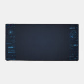Technische HUD-blauwdruk schematische gamingbureau Bureaumat (Voorkant)