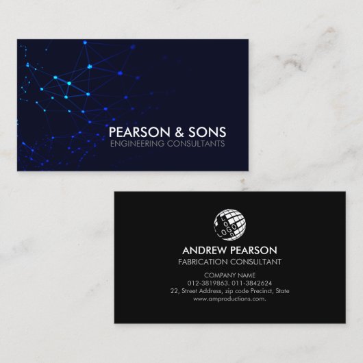Technische ingenieurs visitekaartje (Voorkant / Achterkant)