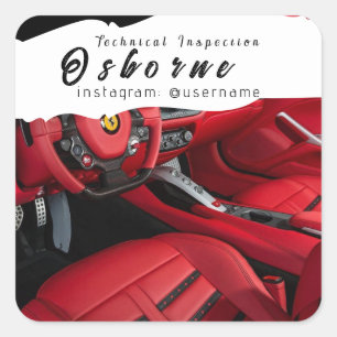 Technische Keuring Auto Huur Reparatie Vierkante S Sticker