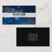 Technische knooppunten en grafiekachtergrond visitekaartje (Voorkant / Achterkant)