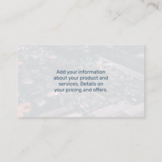 Technische Logo | printplaathardware Visitekaartje (Achterkant)