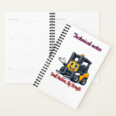 Technische notities vorkheftruck cartoon mascotte  planner (Display)