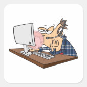 Technische ondersteuning blaast een bubbel vierkante sticker (Voorkant)