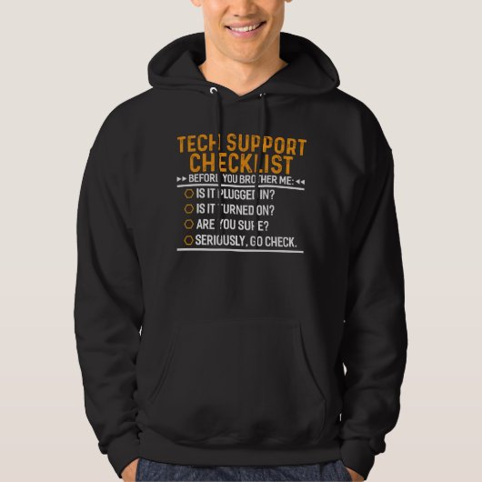 Technische ondersteuning Computer Geek Funny Techi Hoodie (Voorkant)