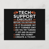 Technische ondersteuning Controlelijst Computer IT Uitnodiging Briefkaart (Voorkant)