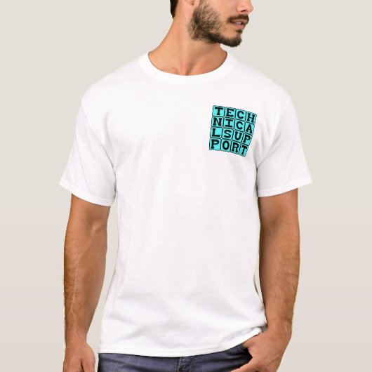 Technische ondersteuning, goed met gadgets t-shirt (Voorkant)