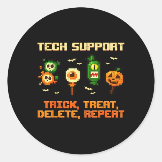 Technische ondersteuning grap behandelen verwijder ronde sticker (Voorkant)