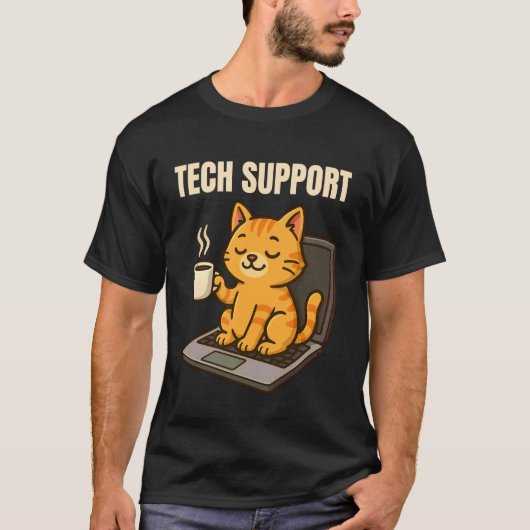 Technische ondersteuning grappige schattige katten t-shirt (Voorkant)