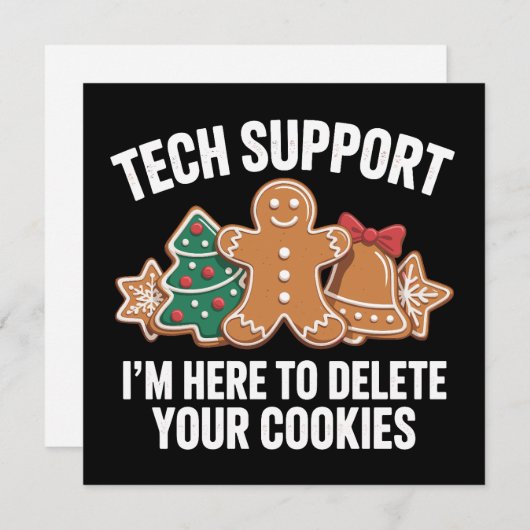 Technische ondersteuning hier om cookies kerstmis  feestdagenkaart (Voorkant / Achterkant)