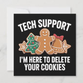 Technische ondersteuning hier om cookies kerstmis  feestdagenkaart (Voorkant)