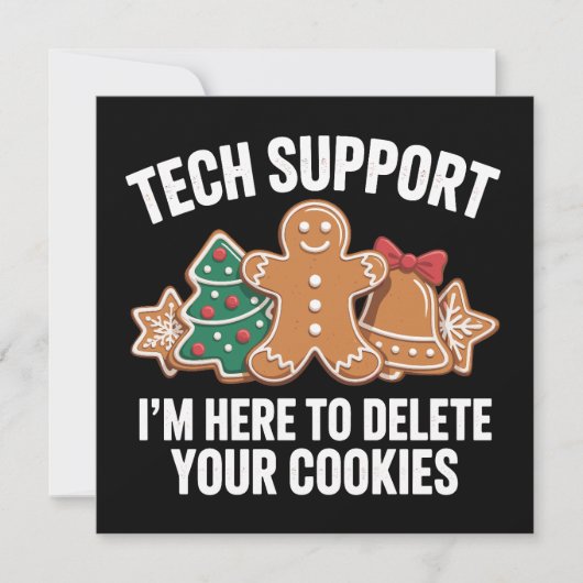 Technische ondersteuning hier om cookies kerstmis  feestdagenkaart (Voorkant)