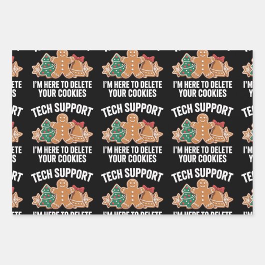 Technische ondersteuning hier om cookies kerstmis  inpakpapier vel (Voorkant)