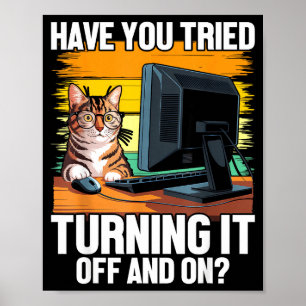 Technische ondersteuning humor I Kat ingenieur com Poster