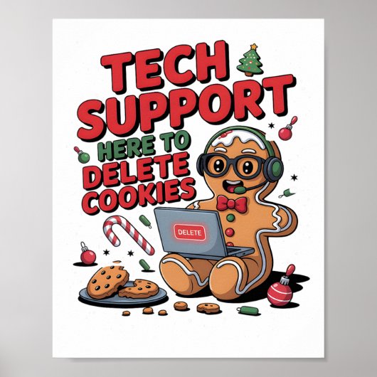 Technische ondersteuning: ik ben hier om je cookie poster (Voorkant)