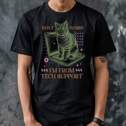 Technische ondersteuning Kat Computer T-shirt