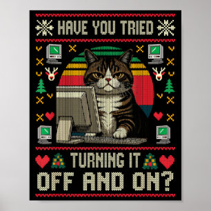 Technische ondersteuning Kat Ingenieur Computer Ho Poster
