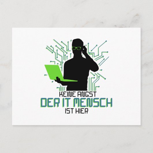 Technische ondersteuning Keine Angst der it Mensch Briefkaart (Voorkant)