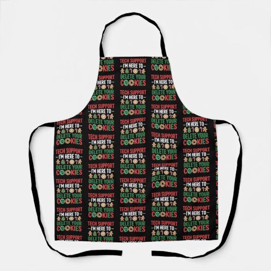 Technische ondersteuning Kerstcookies Grappig werk Schort (Voorkant)