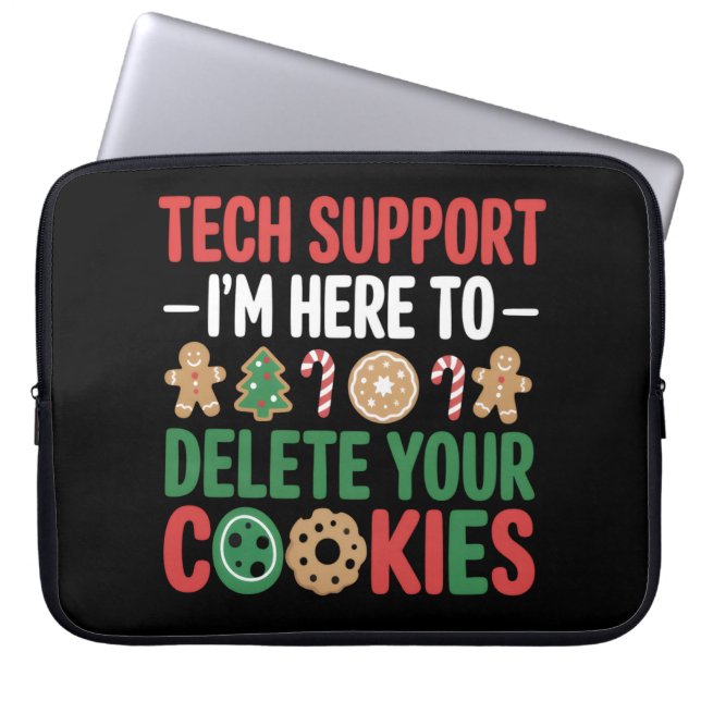 Technische ondersteuning Kerstkoekjes Grappig werk Laptop Sleeve (Voorkant)